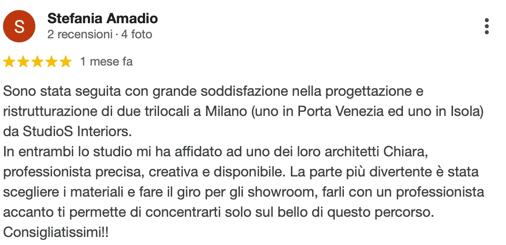 Recensione Google a 5 stelle di Luca Q.: Sono stato seguito dal loro studio nella progettazione e nella realizzazione della mia nuova casa. Professionisti seri ed affidabili. La passione con la quale curano ogni dettaglio è ammirevole! Consigliatissimi!