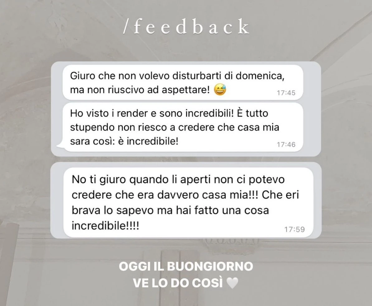 Feedback di una cliente StudioS via Instagram: Avevo perso le speranze e adesso non potrei essere piu felice del risultato. Grazie di cuore.