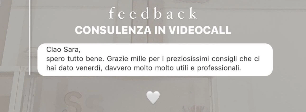 Feedback di una cliente StudioS via Instagram: Devo complimentarmi per la professionalita dello studio: avete colto fin da subito le mie esigenze e vi siete dimostrati super professionali e precisi. Il progetto come si sta delineando mi piace molto.